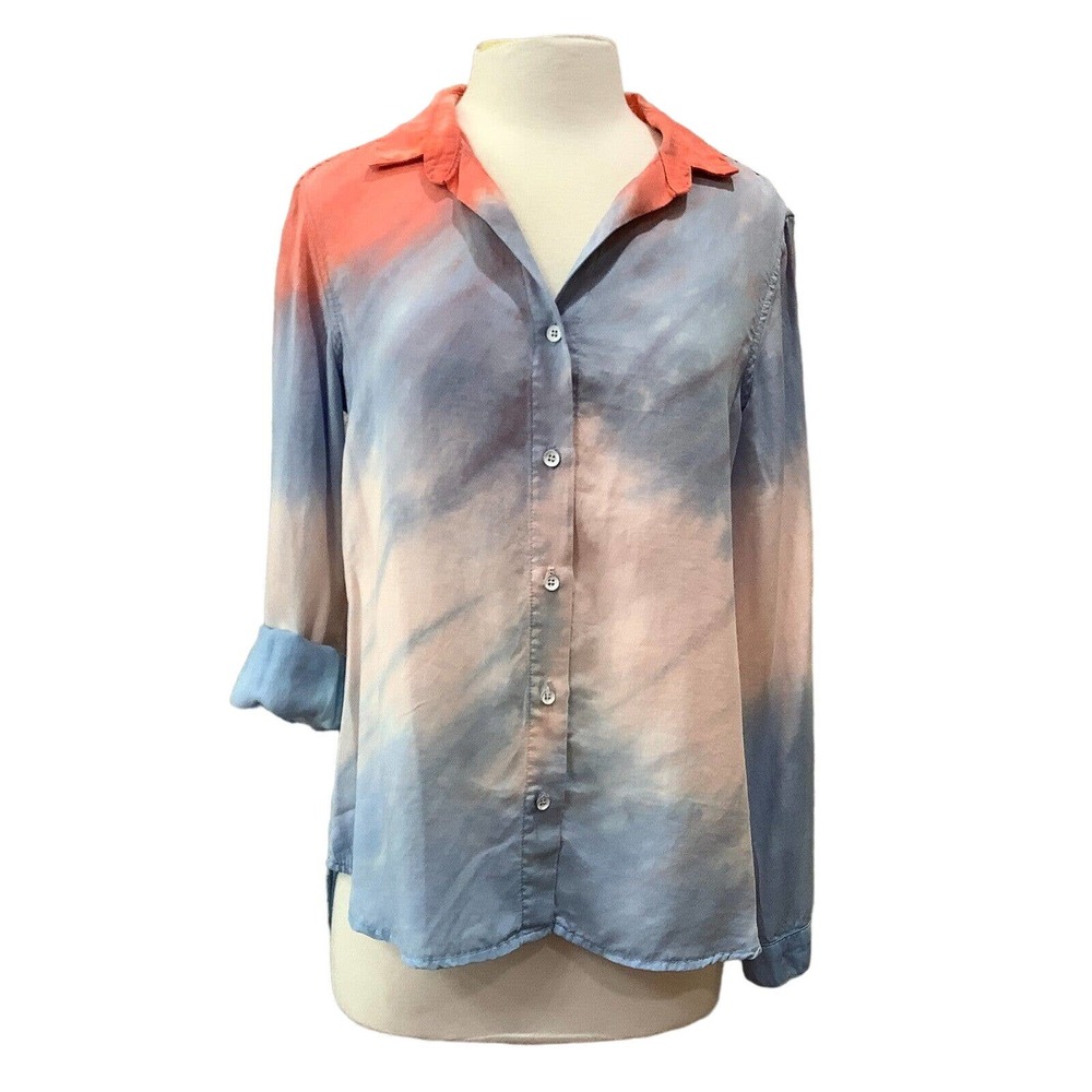 CLOTH & STONE Women'sTie Dye Button Up Shirt Top sz M Tencel Long sleeve - Picture 5 of 6